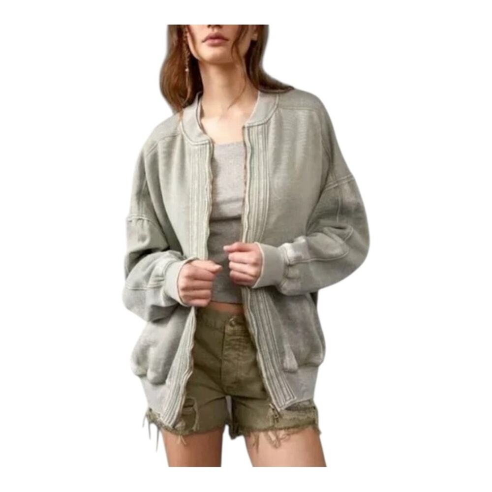 Free People We the Free Robby Bomber Jacket Washed Army Green Size Medium